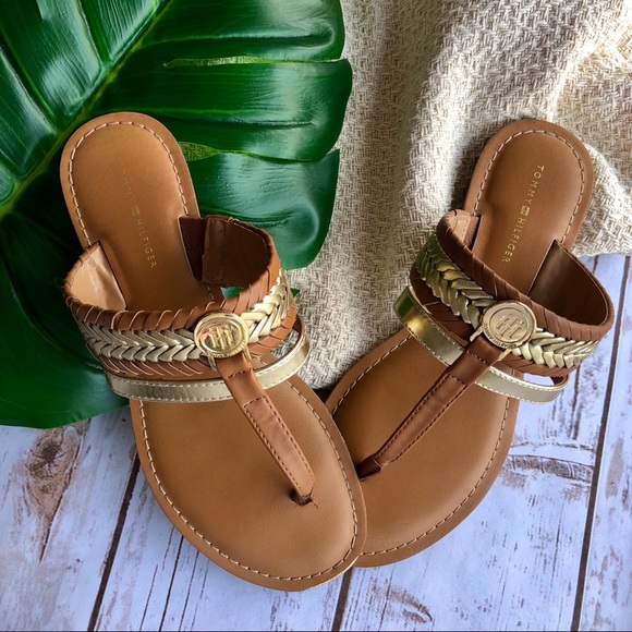 tommy hilfiger brown sandals